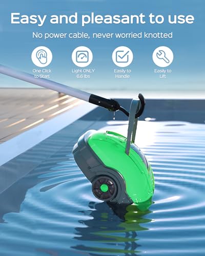 Cordless Robotic Pool Vacuum for Flat Above Ground Pools