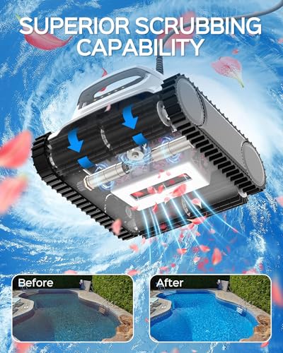 Smart Robotic Pool Vacuum for Above/In-Ground Pools (Up to 60FT)