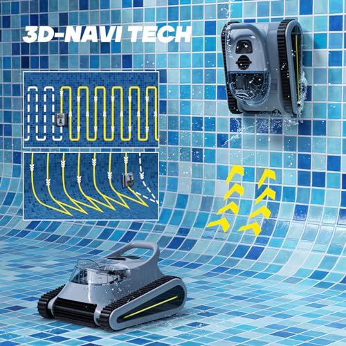 Seauto Cordless Crab Pool Vacuum for 1614 Sq Ft, Wall-Climbing Cleaning